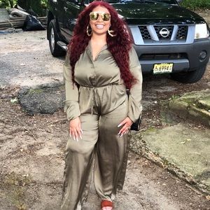 One piece jump suit Olive green